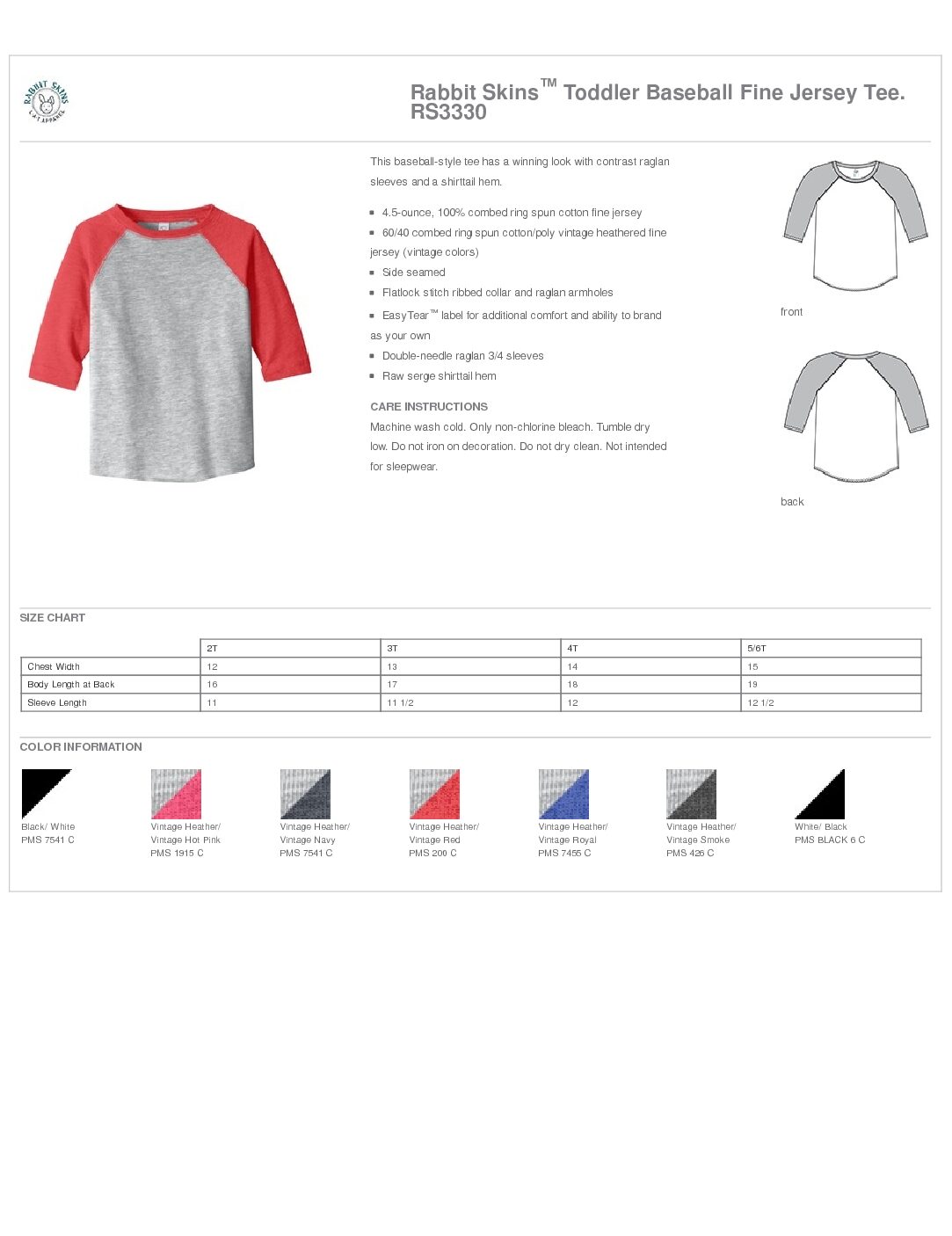 BLC Toddler Baseball Fine Jersey Tee - Pink - Image 2